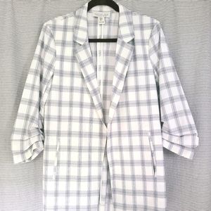 Rachel Zoe white and black paid blazer